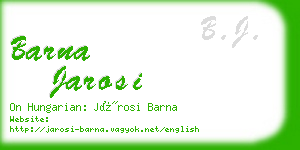 barna jarosi business card